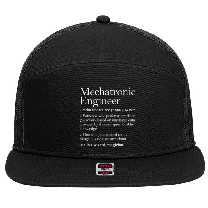 Mechatronic Engineer Definition Apparel, Engineering Premium 7 Panel Mesh Trucker Snapback Hat