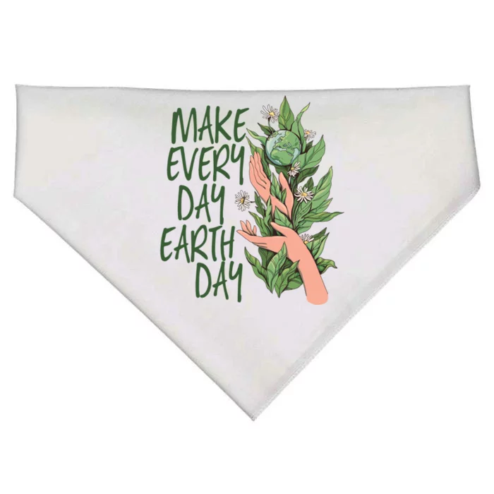 Make Every Day Earth Day Love Our Planet Protect Environt Gift USA-Made Doggie Bandana