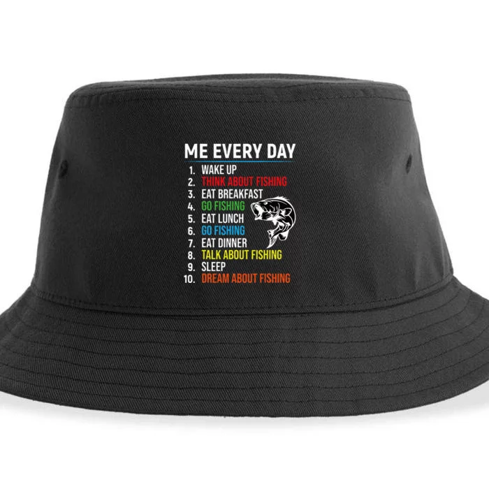 Me Every Day Funny Fishing For Men Fisherman Sustainable Bucket Hat