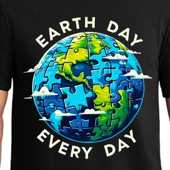 Make Every Day Earth Day Puzzle Planet Save Environment Pajama Set