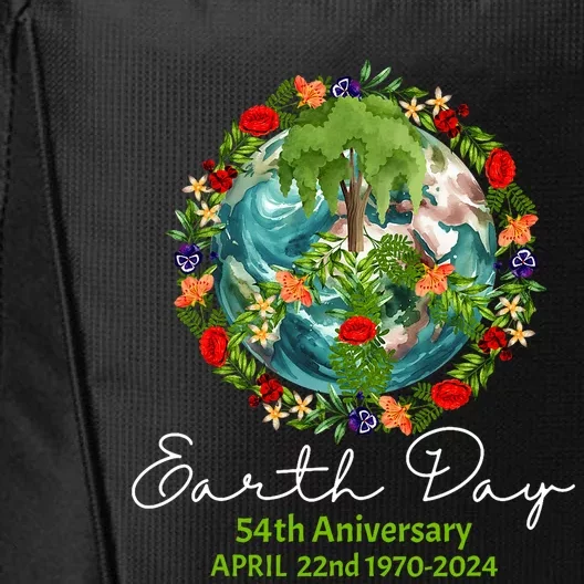 Mother Earth Day 54th Anniversary 1970 2024 Save Planet City Backpack