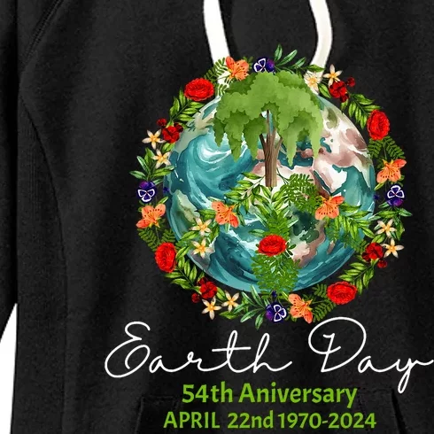 Mother Earth Day 54th Anniversary 1970 2024 Save Planet Women's Fleece Hoodie