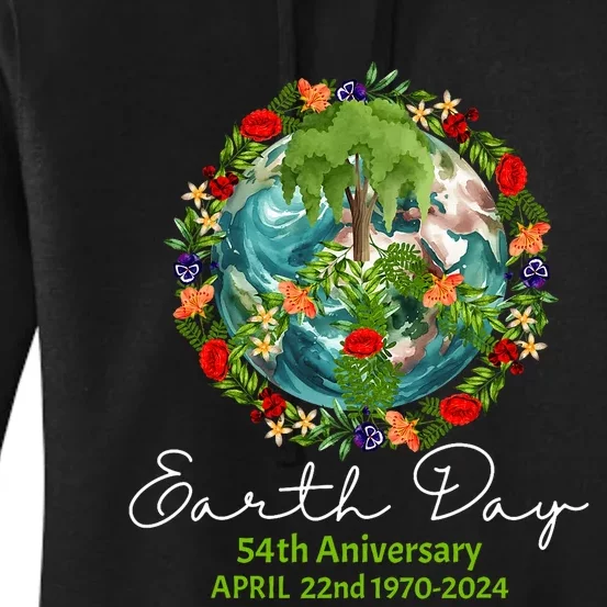 Mother Earth Day 54th Anniversary 1970 2024 Save Planet Women's Pullover Hoodie