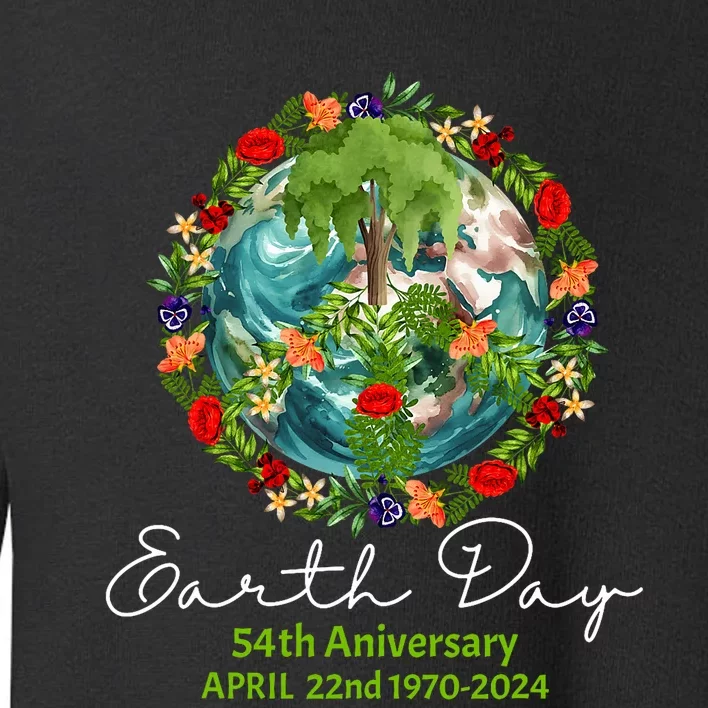 Mother Earth Day 54th Anniversary 1970 2024 Save Planet Toddler Sweatshirt