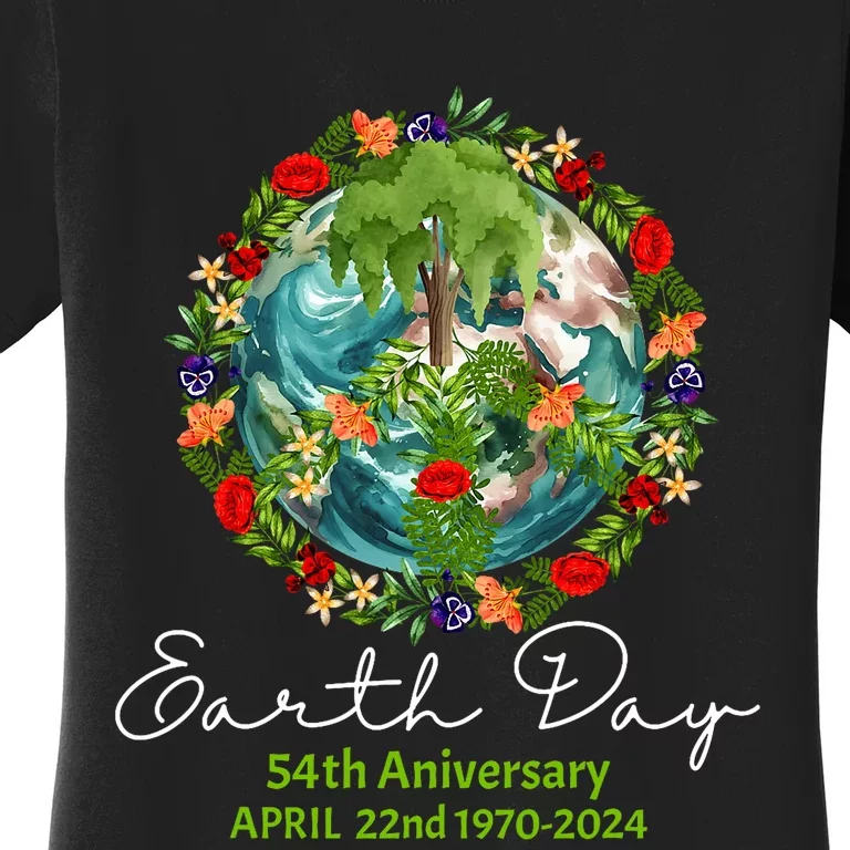 Mother Earth Day 54th Anniversary 1970 2024 Save Planet Women's T-Shirt