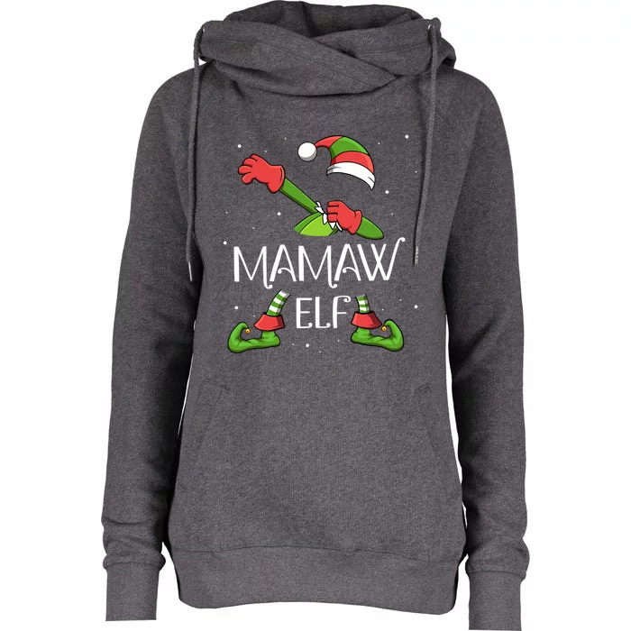 Mamaw Elf Dabbing Santa Claus Xmas For Family Christmas Great Gift Womens Funnel Neck Pullover Hood