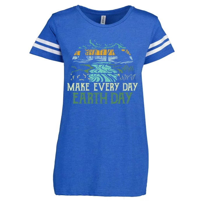 Make Every Day Earth Day Save Planet Earth Nature Lover Gift Funny Gift Enza Ladies Jersey Football T-Shirt