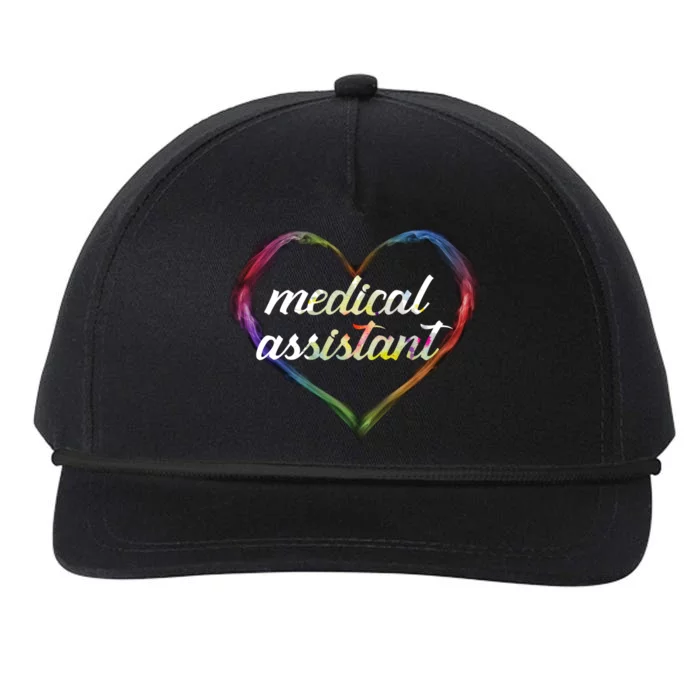 Medical Assistant Colorful Heart Snapback Five-Panel Rope Hat