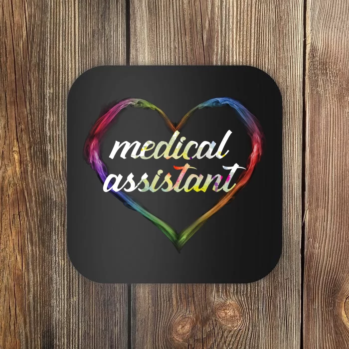 Medical Assistant Colorful Heart Coaster