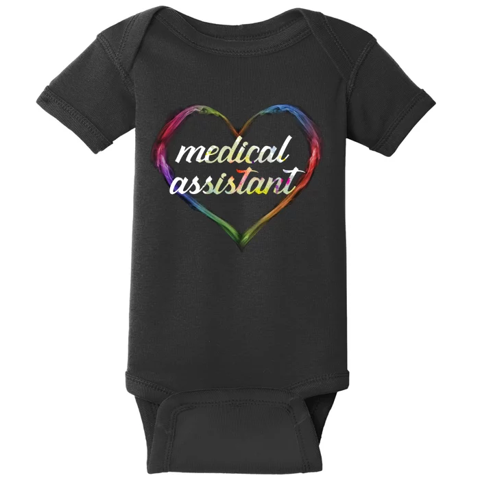 Medical Assistant Colorful Heart Baby Bodysuit