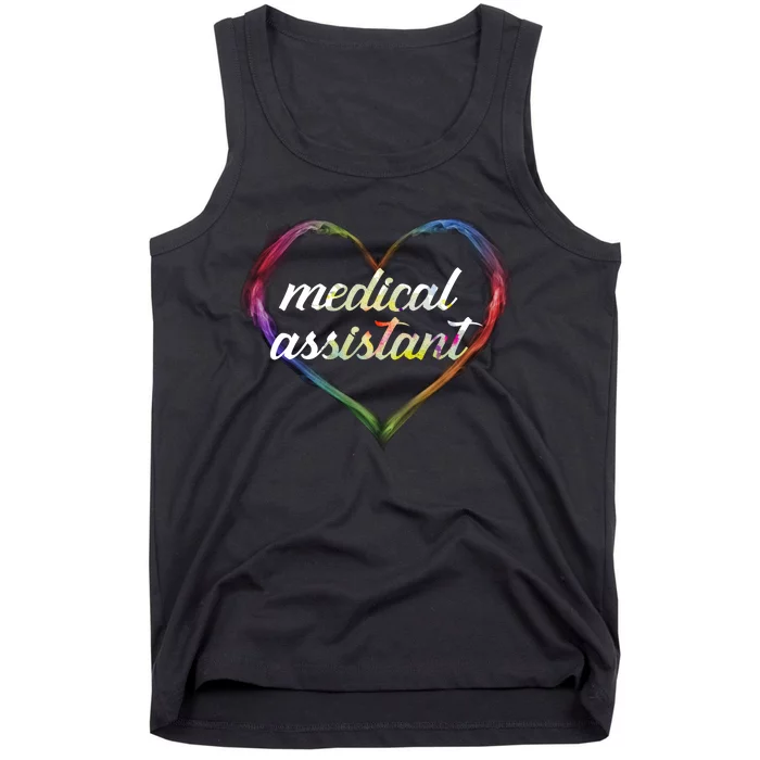 Medical Assistant Colorful Heart Tank Top