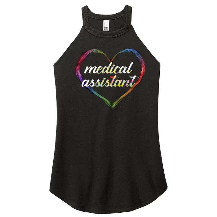 Medical Assistant Colorful Heart Women’s Perfect Tri Rocker Tank