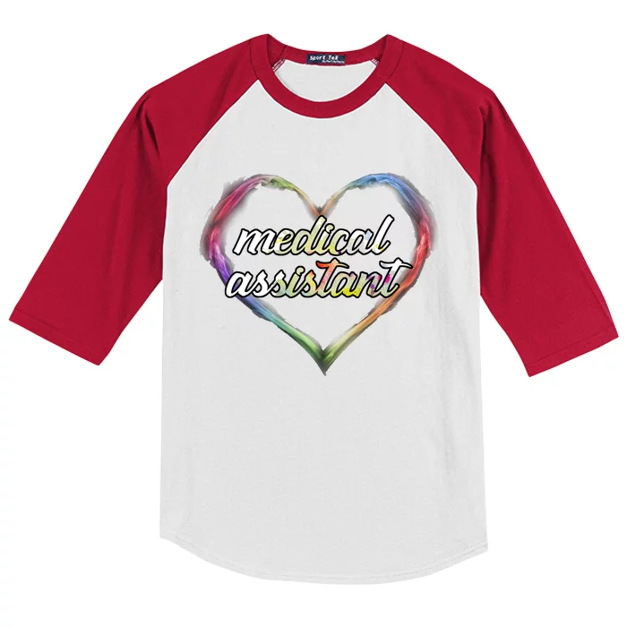 Medical Assistant Colorful Heart Kids Colorblock Raglan Jersey