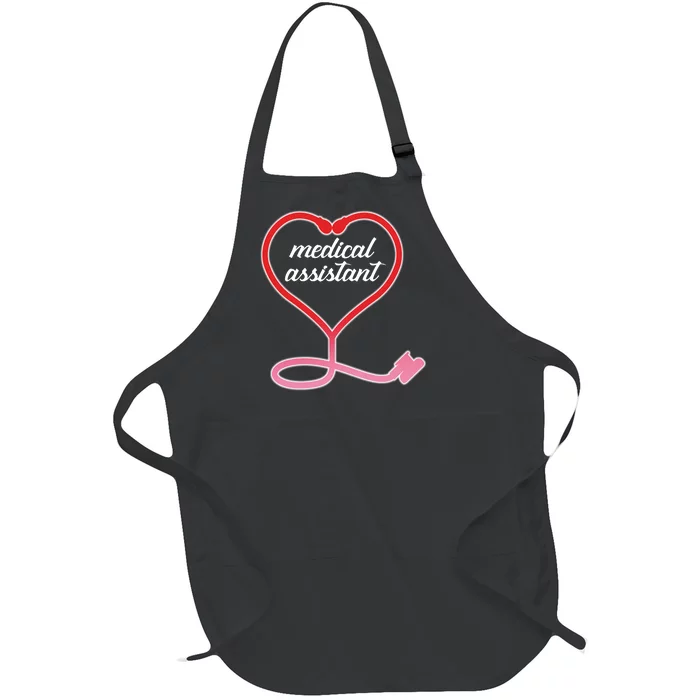 Medical Assistant Stethoscope Heart Full-Length Apron With Pocket