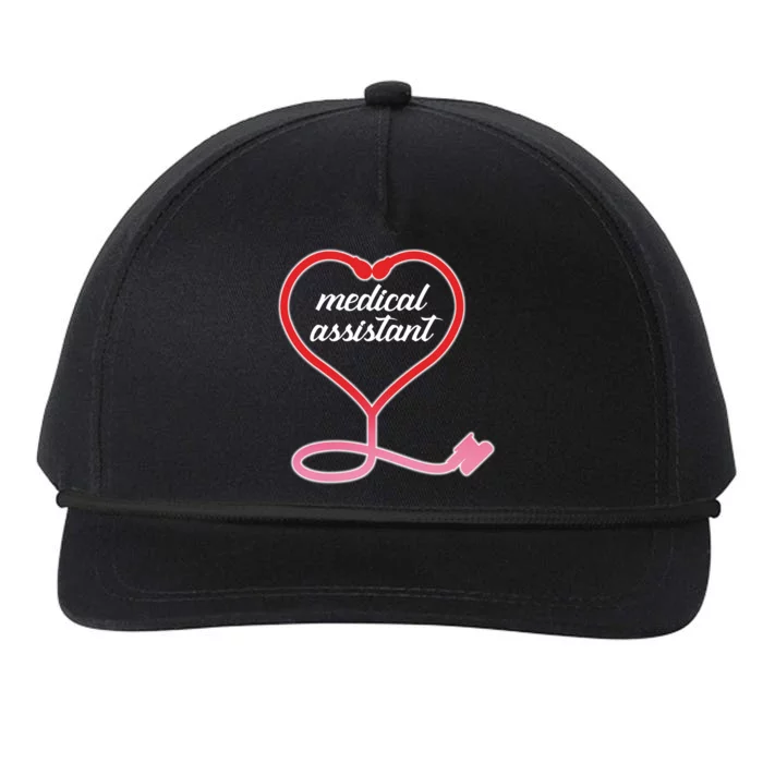 Medical Assistant Stethoscope Heart Snapback Five-Panel Rope Hat