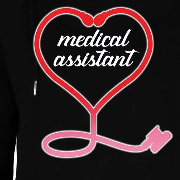 Medical Assistant Stethoscope Heart Womens Funnel Neck Pullover Hood