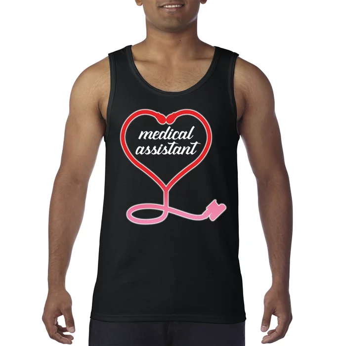 Medical Assistant Stethoscope Heart Tank Top