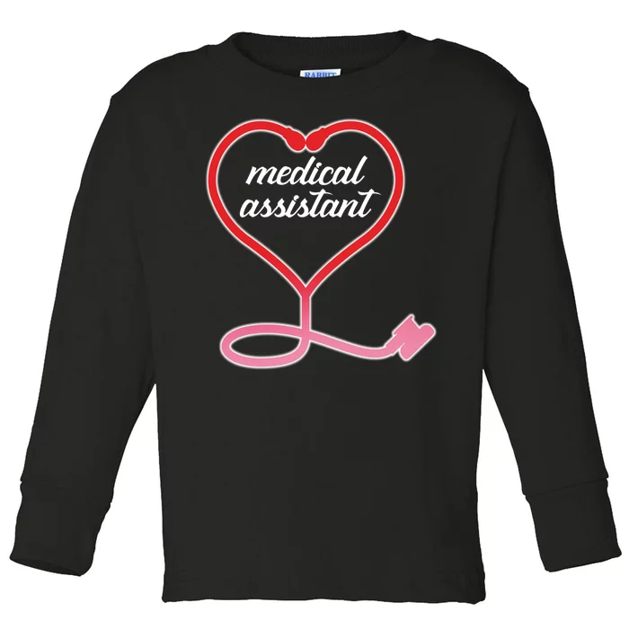 Medical Assistant Stethoscope Heart Toddler Long Sleeve Shirt