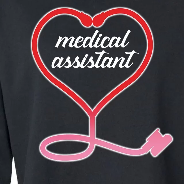 Medical Assistant Stethoscope Heart Cropped Pullover Crew