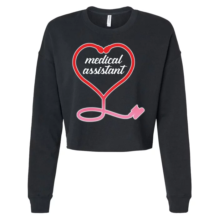 Medical Assistant Stethoscope Heart Cropped Pullover Crew