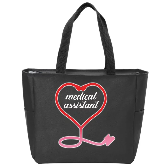 Medical Assistant Stethoscope Heart Zip Tote Bag