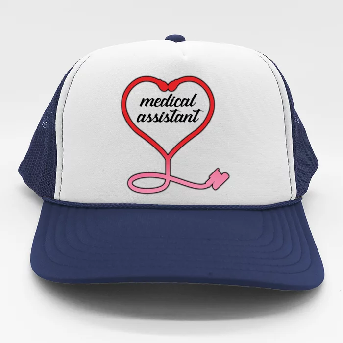 Medical Assistant Stethoscope Heart Trucker Hat