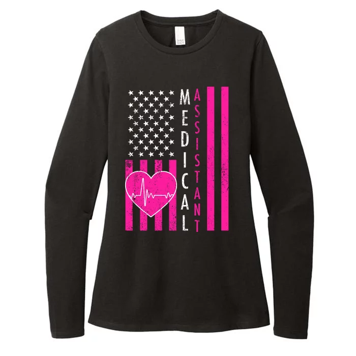 Medical Assistant USA Flag Womens CVC Long Sleeve Shirt