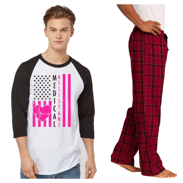 Medical Assistant USA Flag Raglan Sleeve Pajama Set