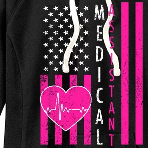 Medical Assistant USA Flag Women's Fleece Hoodie