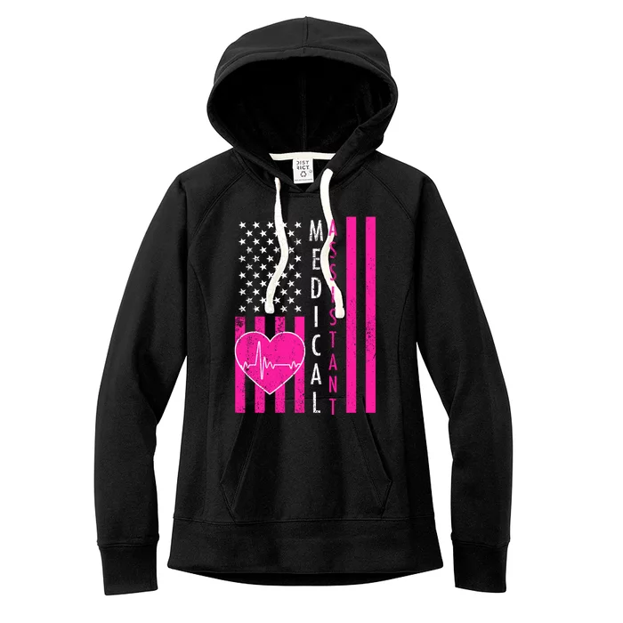 Medical Assistant USA Flag Women's Fleece Hoodie