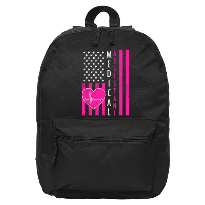 Medical Assistant USA Flag 16 in Basic Backpack