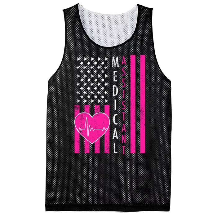 Medical Assistant USA Flag Mesh Reversible Basketball Jersey Tank