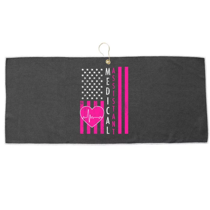 Medical Assistant USA Flag Large Microfiber Waffle Golf Towel