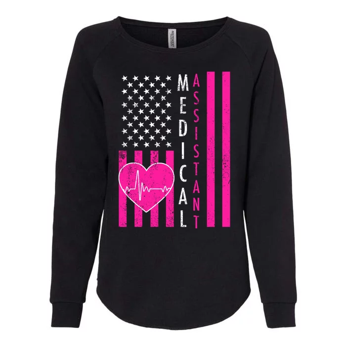 Medical Assistant USA Flag Womens California Wash Sweatshirt