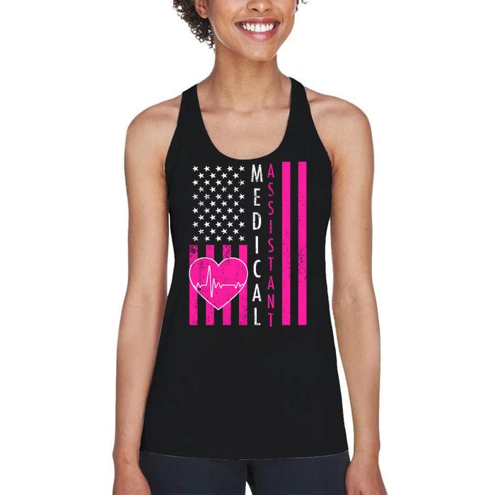 Medical Assistant USA Flag Women's Racerback Tank