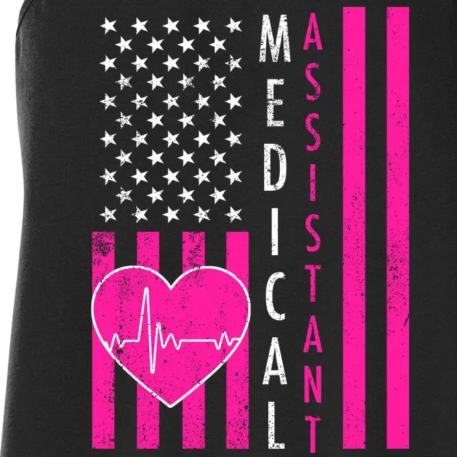 Medical Assistant USA Flag Women's Racerback Tank