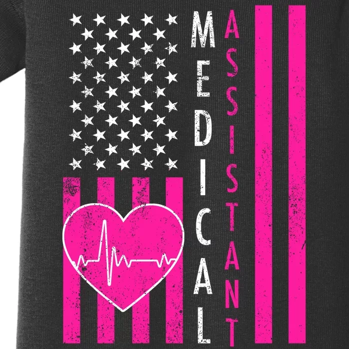 Medical Assistant USA Flag Baby Bodysuit