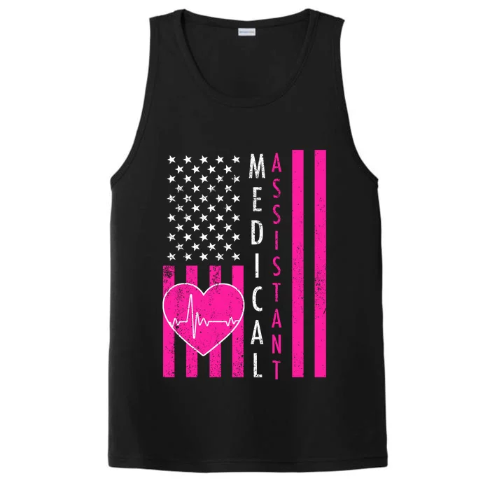 Medical Assistant USA Flag Performance Tank