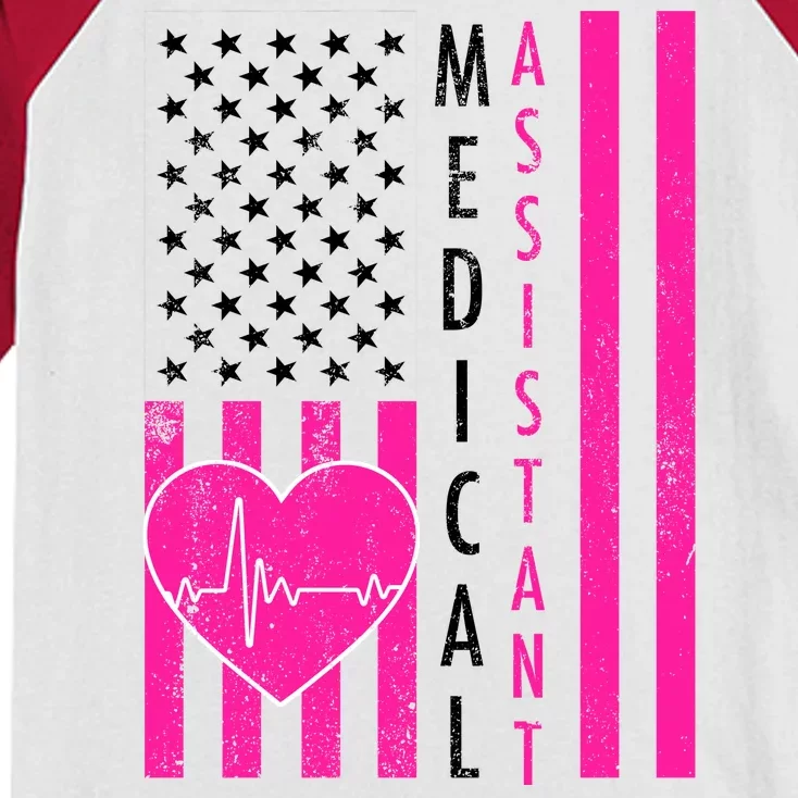 Medical Assistant USA Flag Kids Colorblock Raglan Jersey