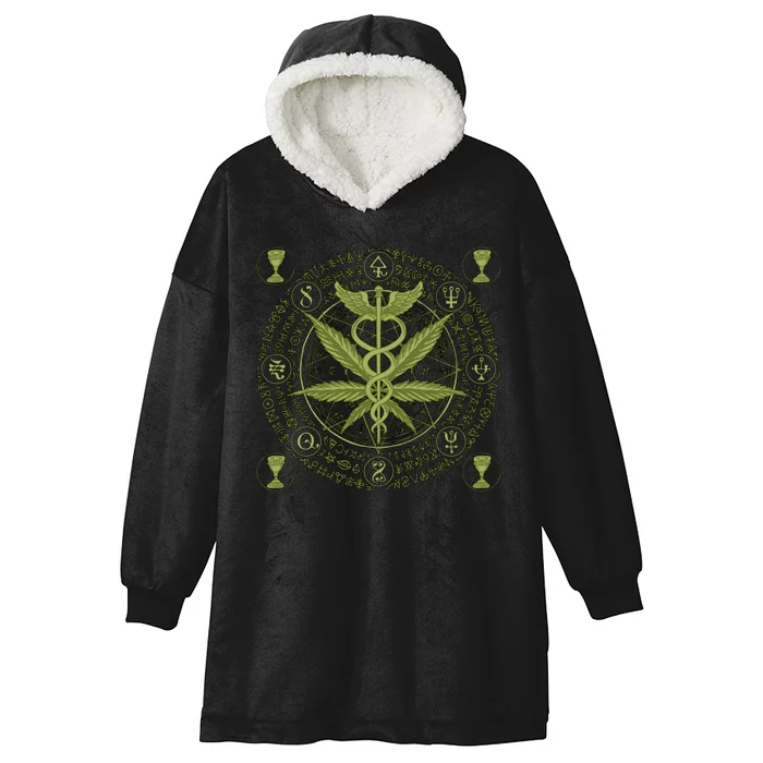 Medical Marijuana Alchemy Circle Hooded Wearable Blanket