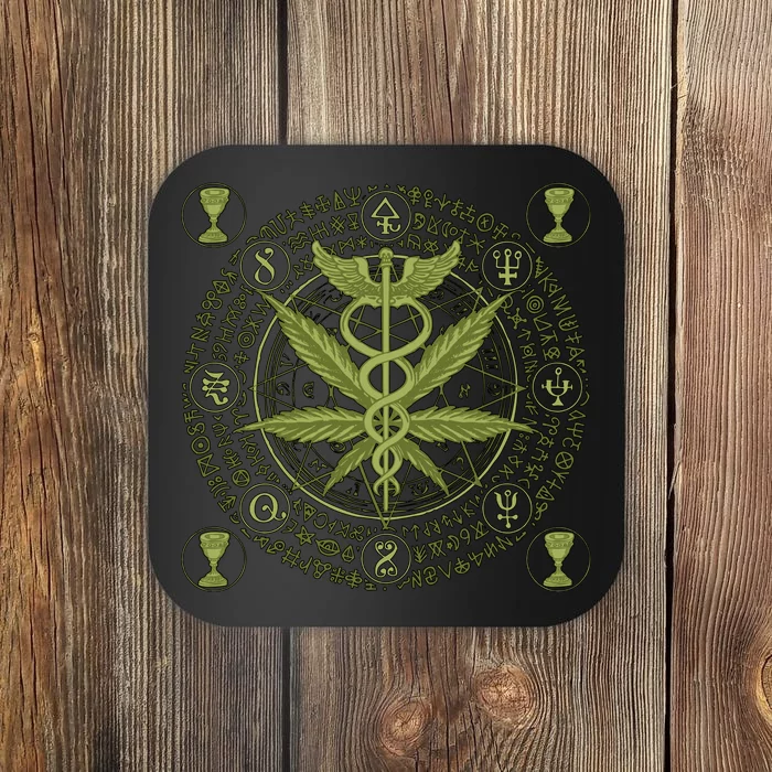 Medical Marijuana Alchemy Circle Coaster