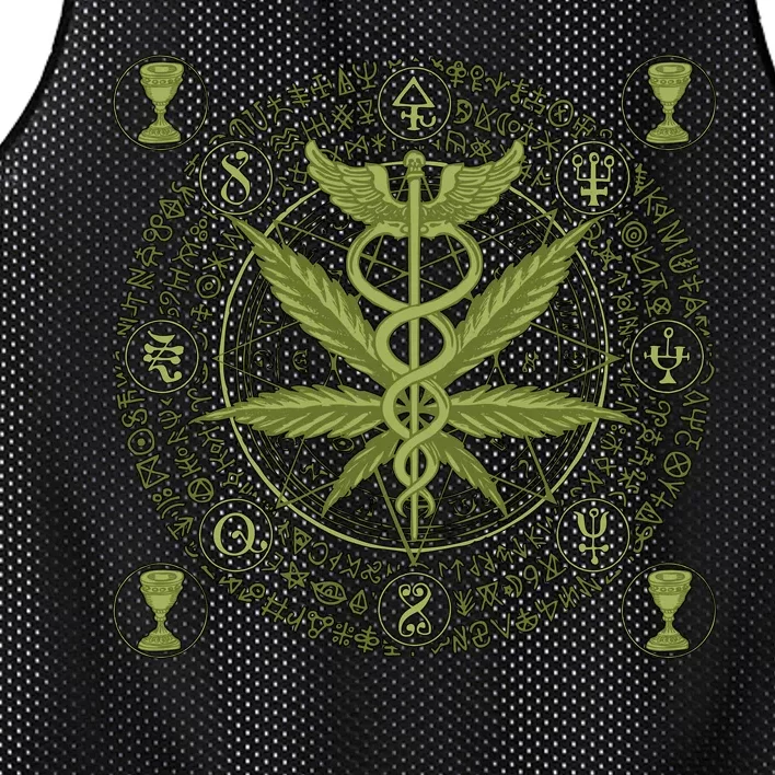 Medical Marijuana Alchemy Circle Mesh Reversible Basketball Jersey Tank