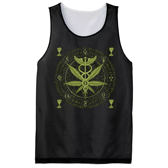 Medical Marijuana Alchemy Circle Mesh Reversible Basketball Jersey Tank