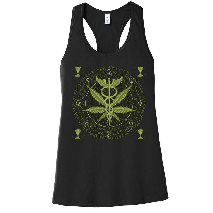 Medical Marijuana Alchemy Circle Women's Racerback Tank