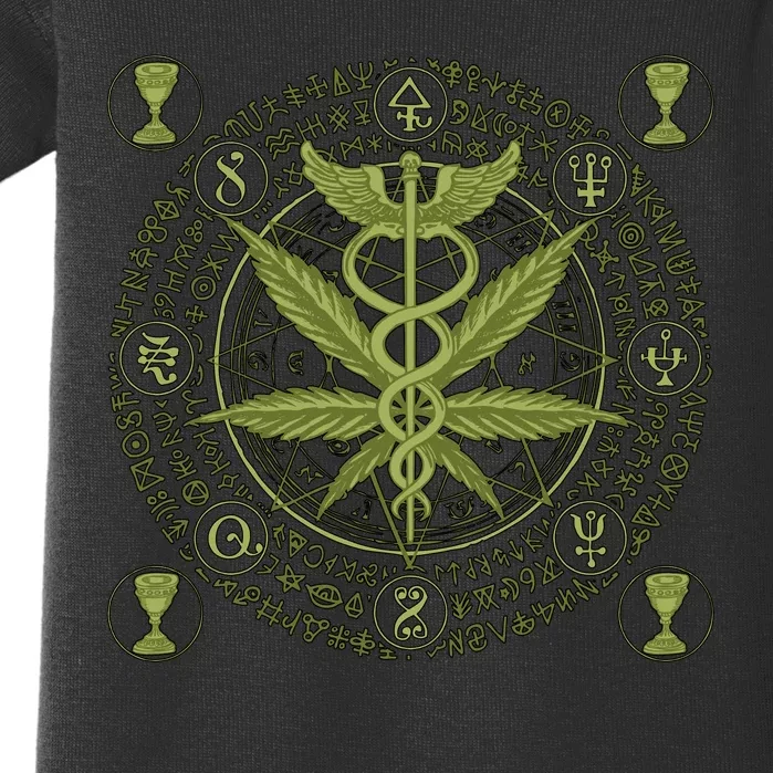 Medical Marijuana Alchemy Circle Baby Bodysuit