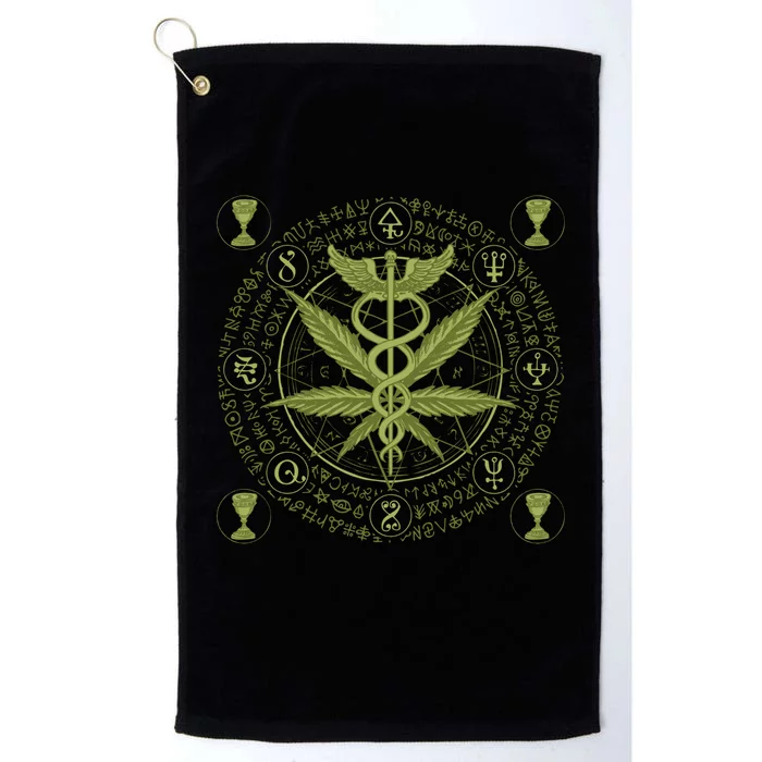 Medical Marijuana Alchemy Circle Platinum Collection Golf Towel