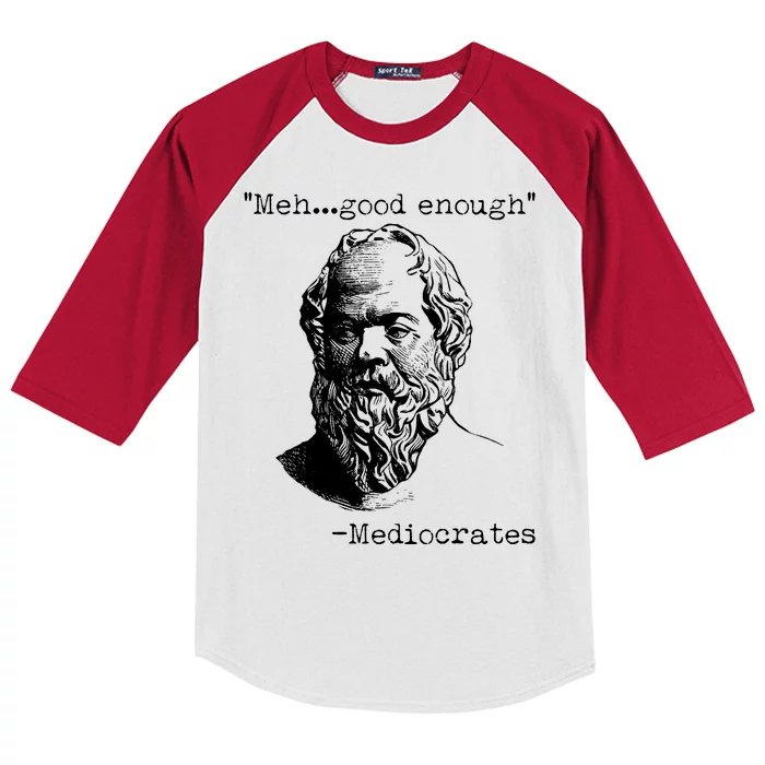 Mediocrates Meh Good Enough Kids Colorblock Raglan Jersey