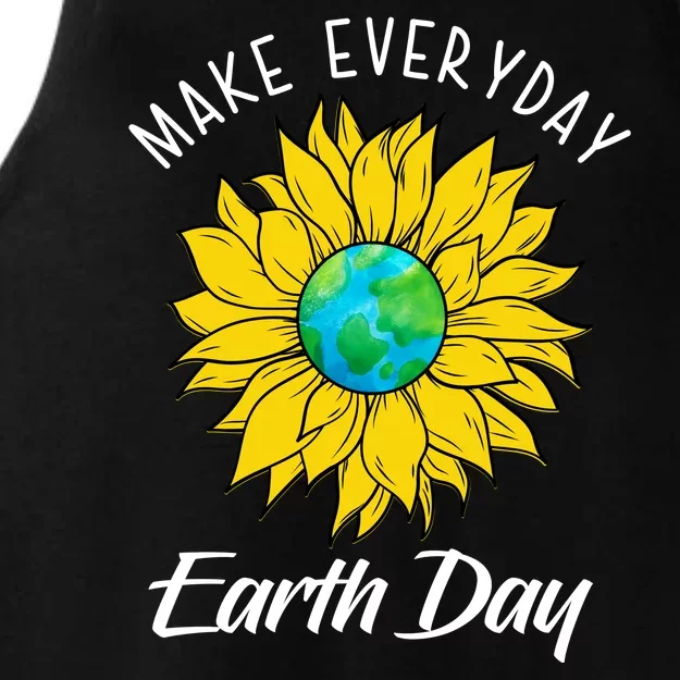 Make Everyday Earth Day Sunflower Ladies Tri-Blend Wicking Tank