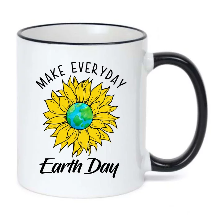 Make Everyday Earth Day Sunflower Black Color Changing Mug