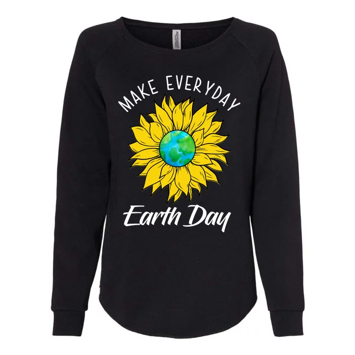 Make Everyday Earth Day Sunflower Womens California Wash Sweatshirt